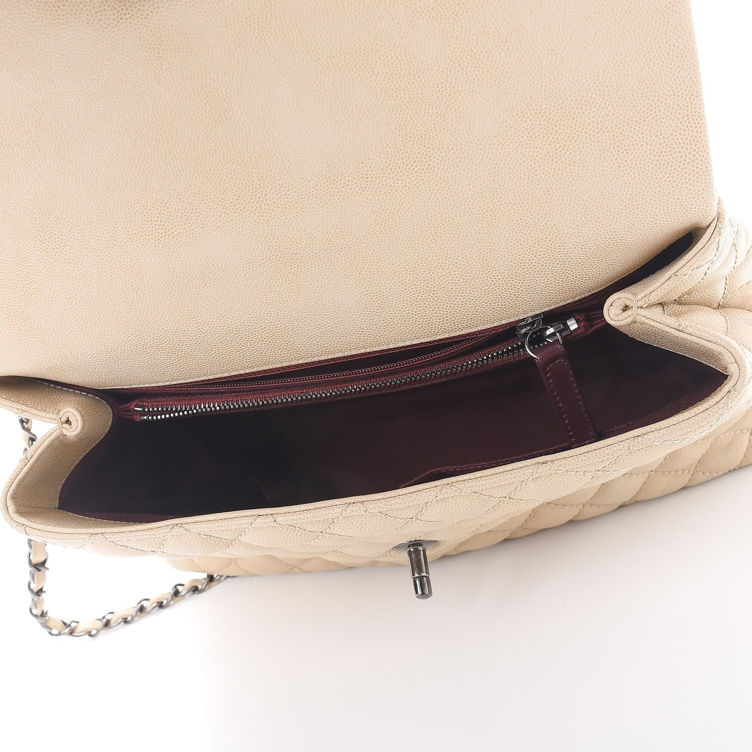 Chanel Caviar Quilted Medium Coco Handle Flap Light Beige 6 of 8