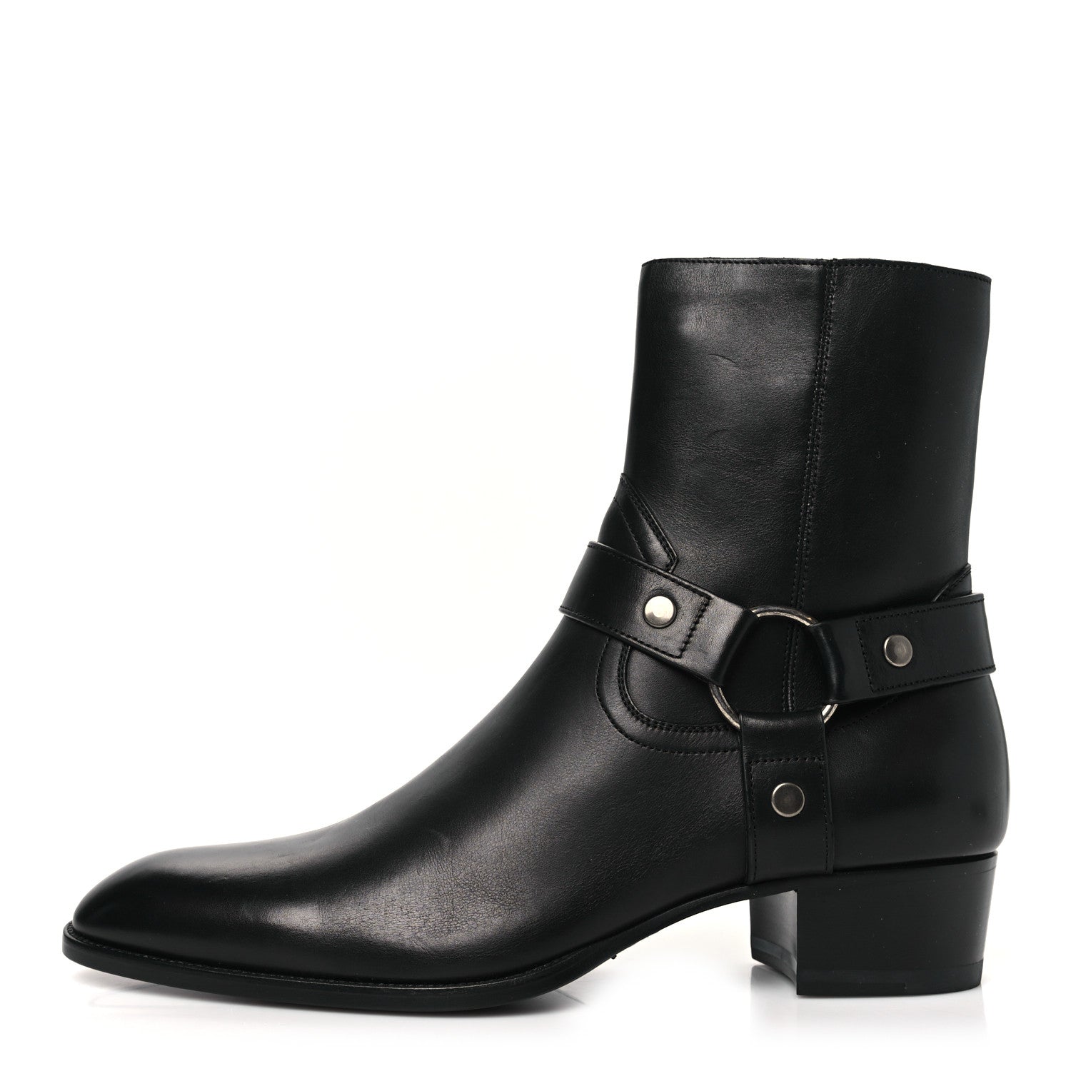 Saint Laurent Calfskin Mens Wyatt Marrakesh Harness Ankle Boots 43 Black 1 of 10