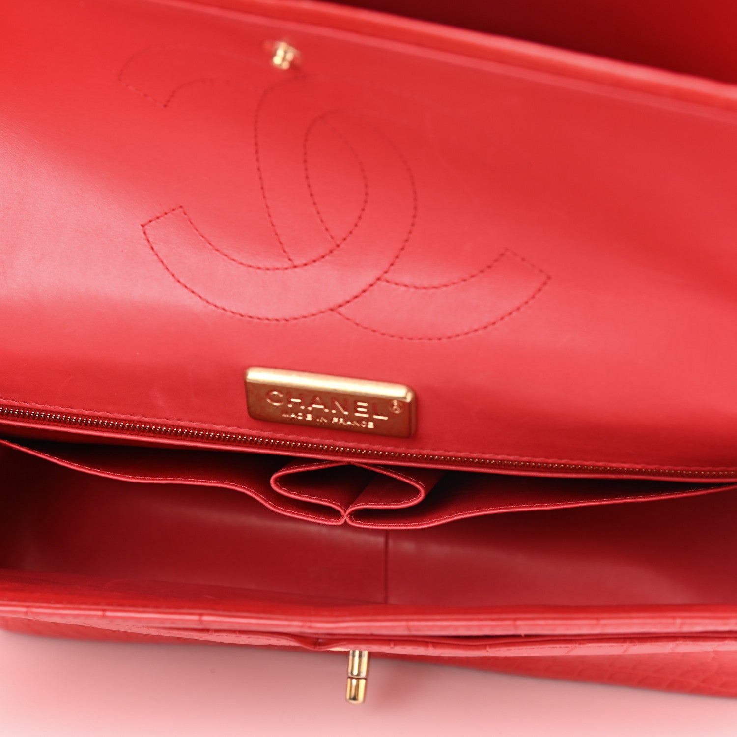 Chanel Alligator Jumbo Double Flap Red 5 of 11