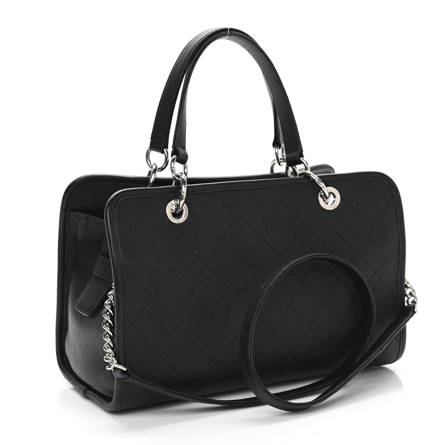 Chanel Caviar Stitched Shopping Tote Black 3 of 10