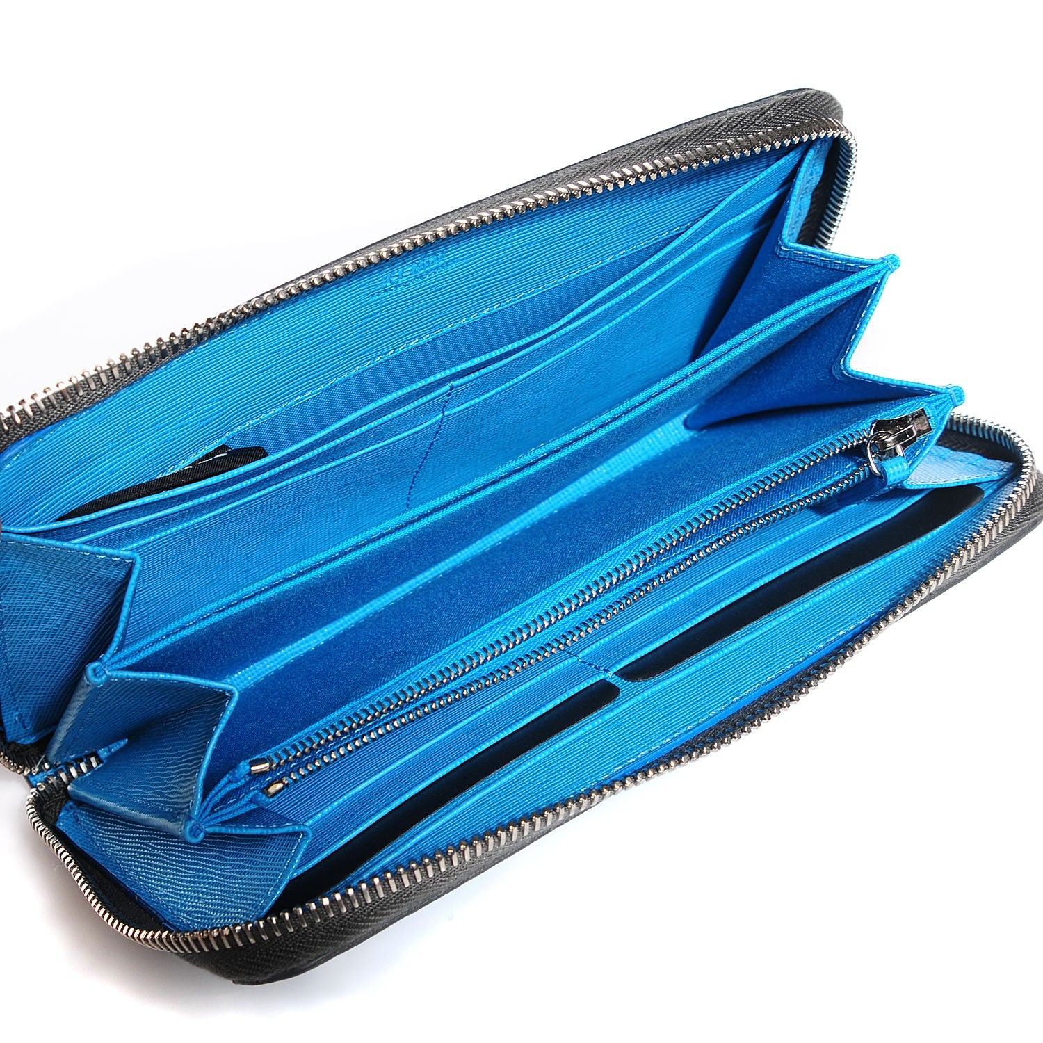 Fendi Vitello Elite QuTweet Studded Zip Around Wallet Asfalto Multicolor 5 of 9
