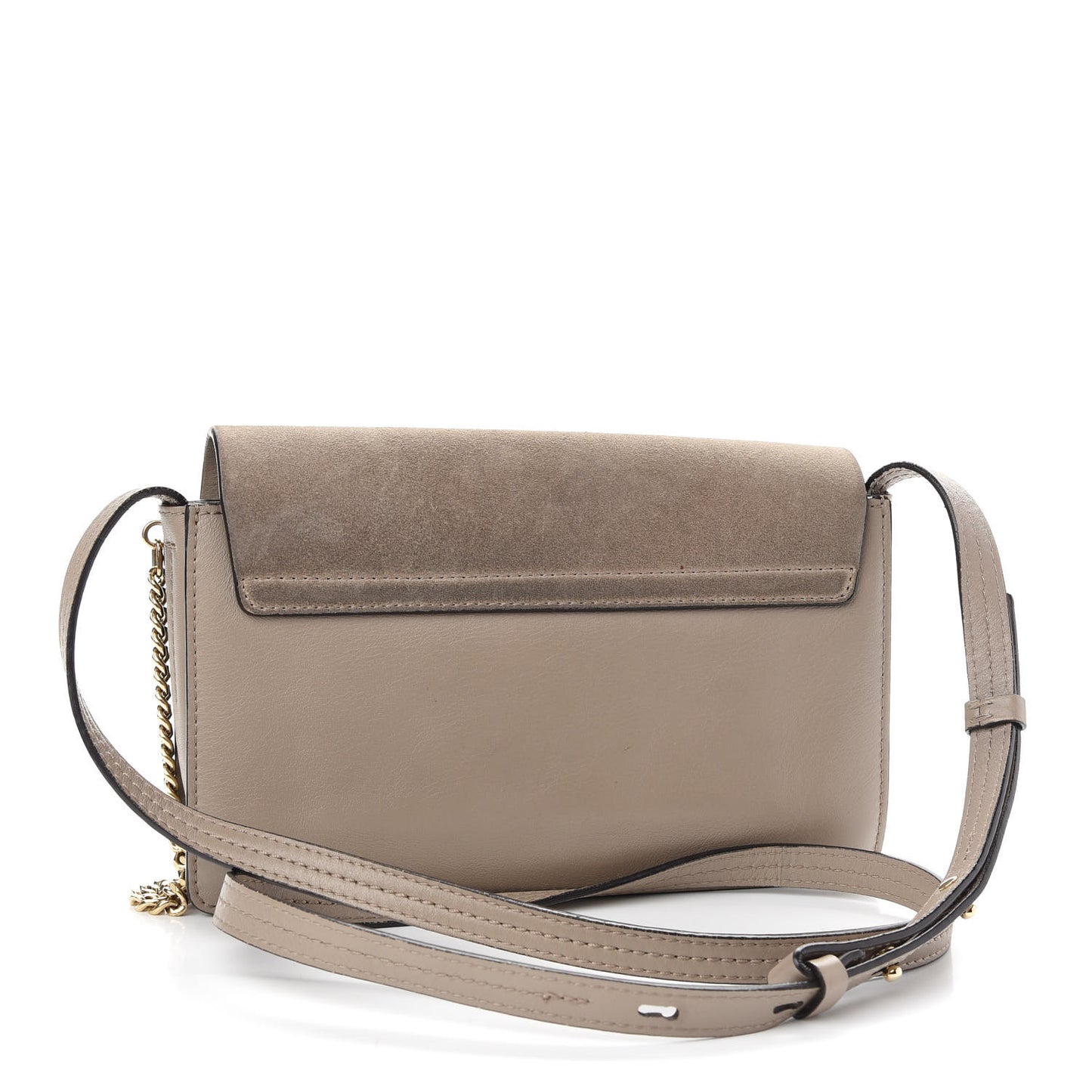Suede Calfskin Small Faye Shoulder Bag Motty Grey