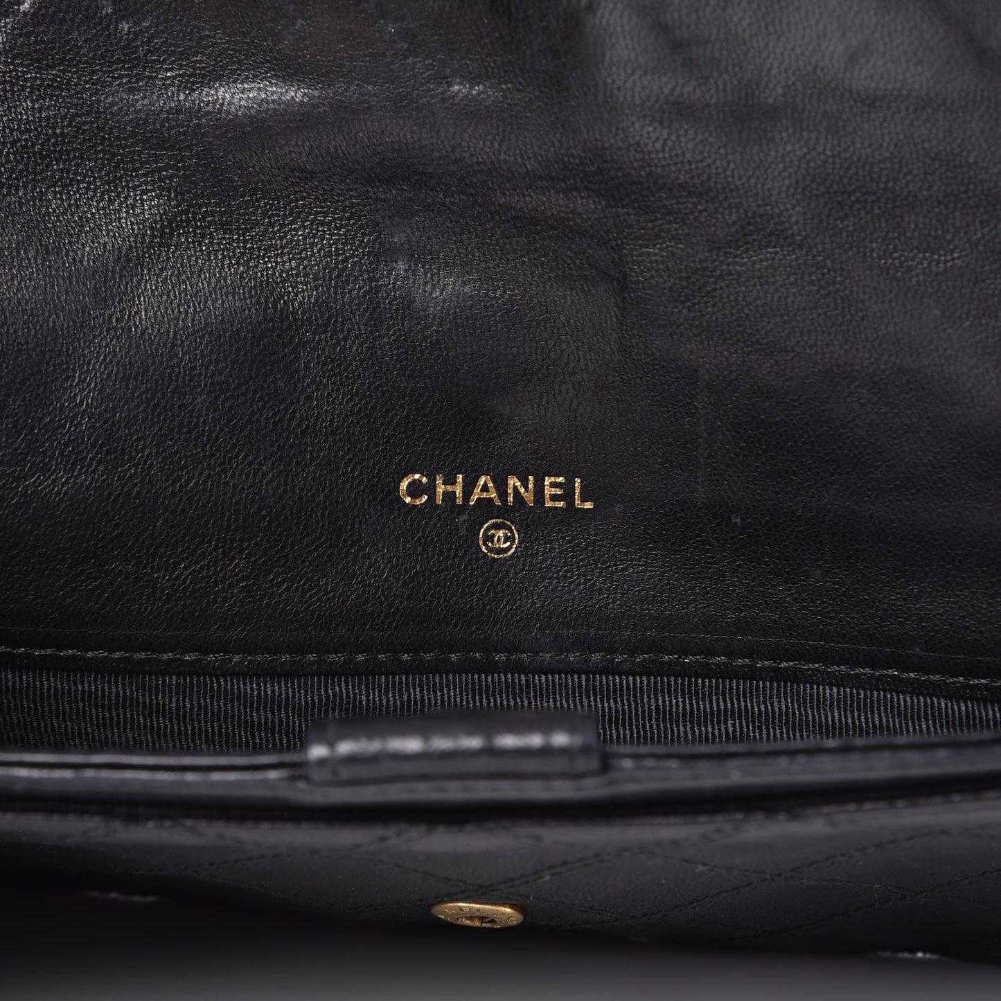 Lambskin Diamond Stitched Envelope Long Flap Wallet Black