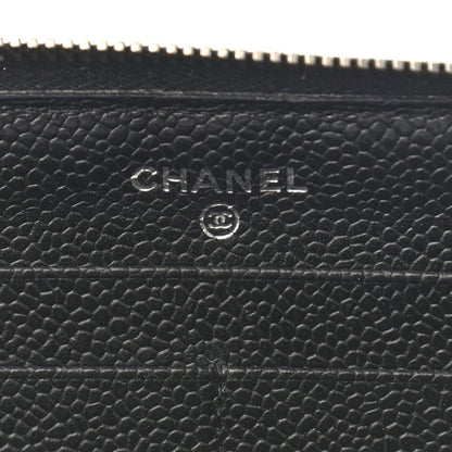 Chanel Caviar Quilted Large Gusset Zip Around Wallet Black 6 of 10