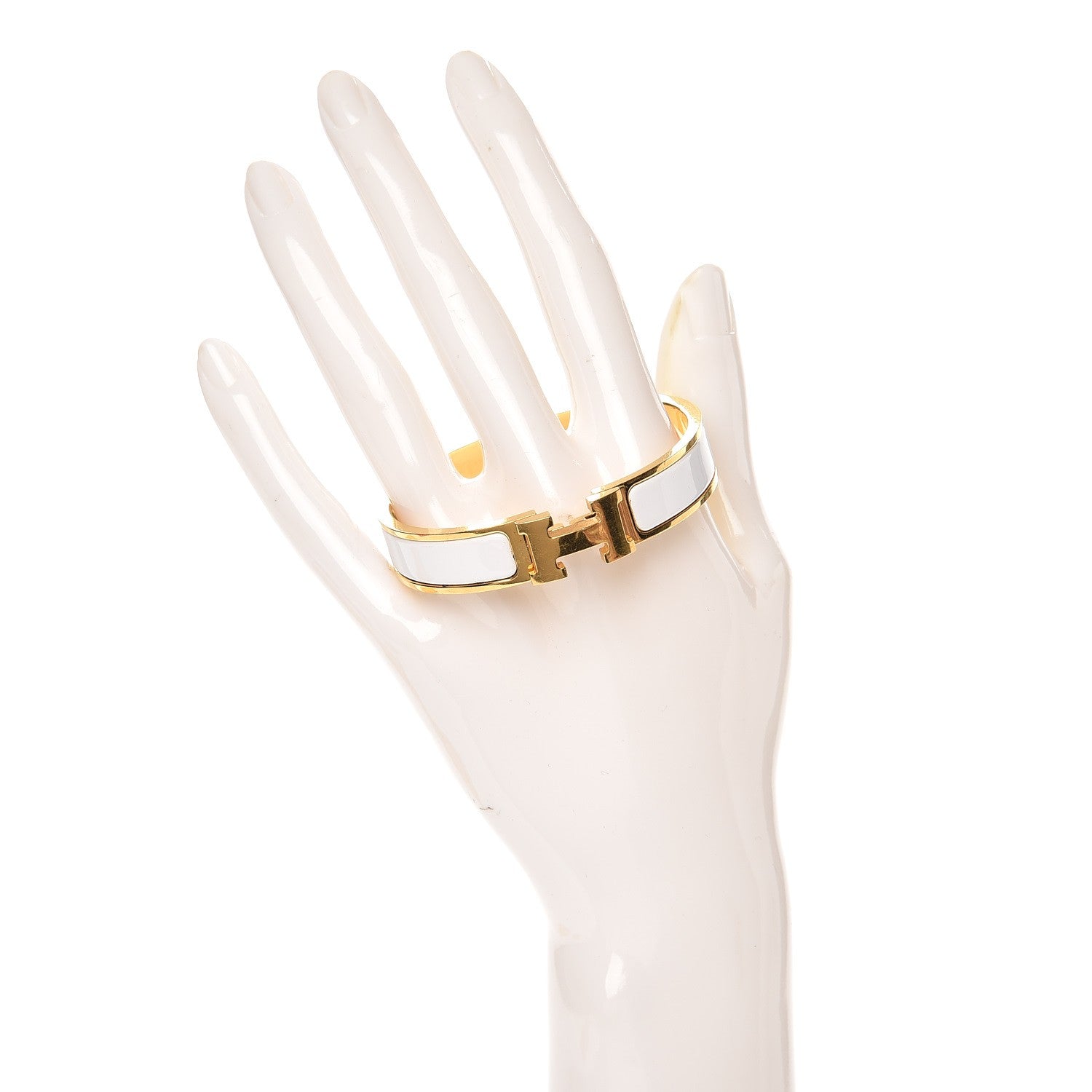 Hermes Enamel Narrow Clic Clac H Bracelet PM White 2 of 5