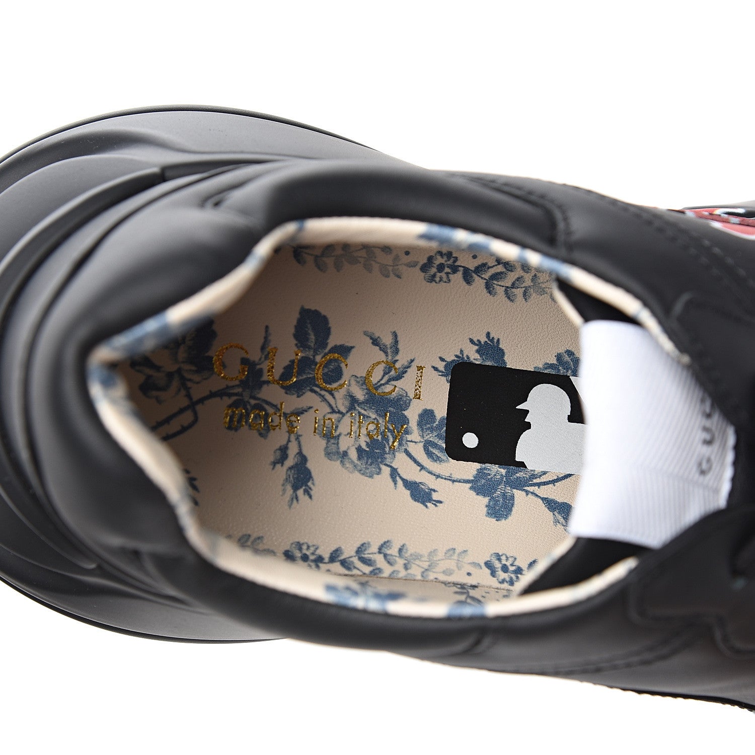 Gucci X MLB Calfskin LA Dodgers Mens Rhyton Sneakers 7 Black 7 of 9
