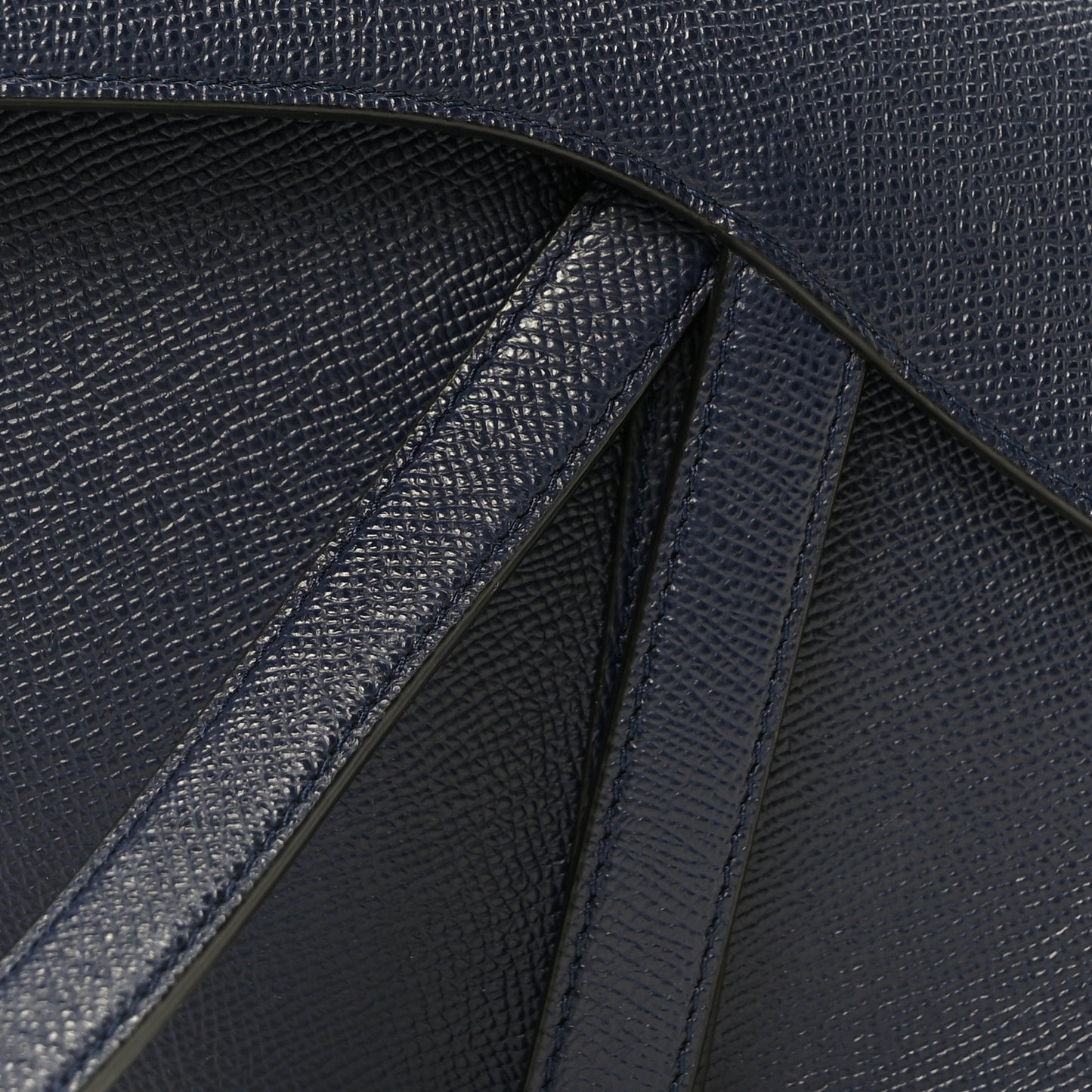 Grained Calfskin Saddle Bag Navy