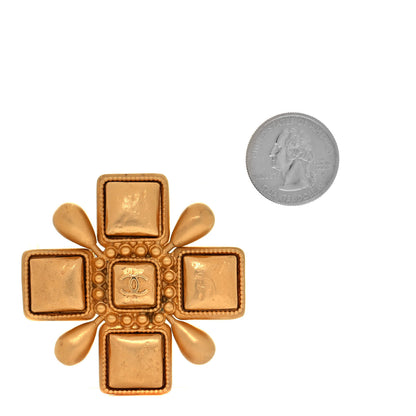 Chanel CC Cross Brooch Gold 2 of 5