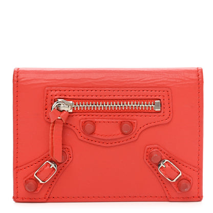 Balenciaga Matte Goatskin Rubber Covered Classic Hardware Card Case Rouge Coquelicot 1 of 9