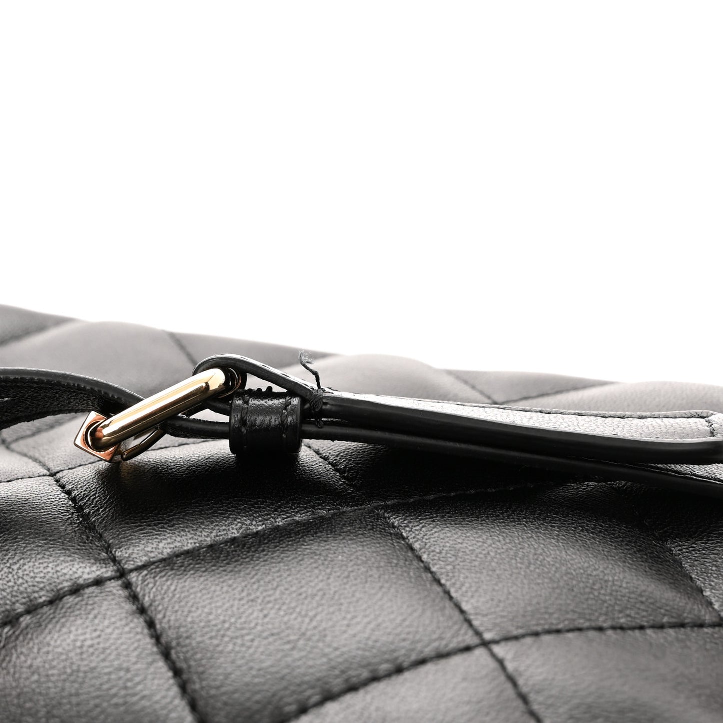 Lambskin Quilted Waist Belt Bag Black
