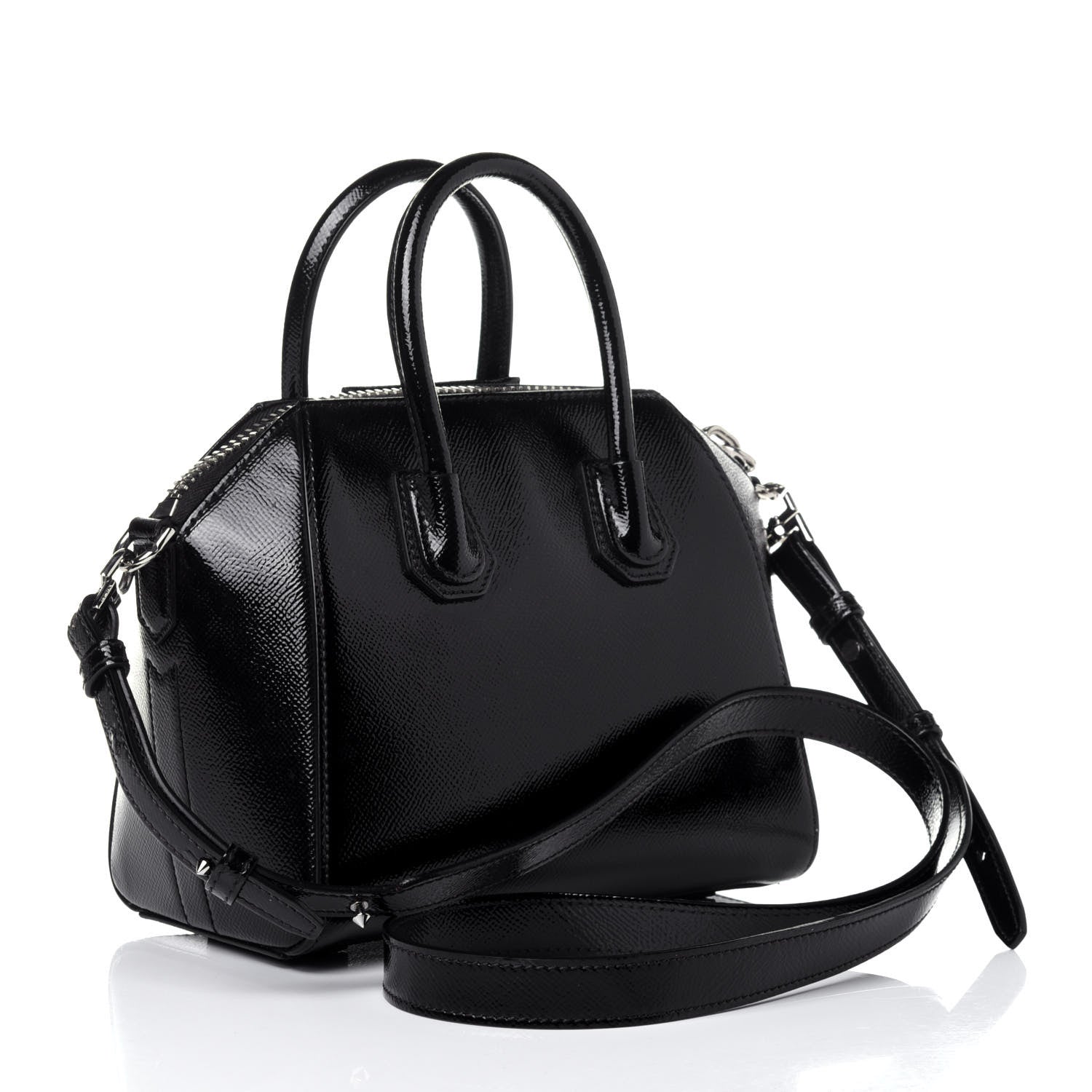 Givenchy Textured Patent Calfskin Mini Antigona Black 4 of 11