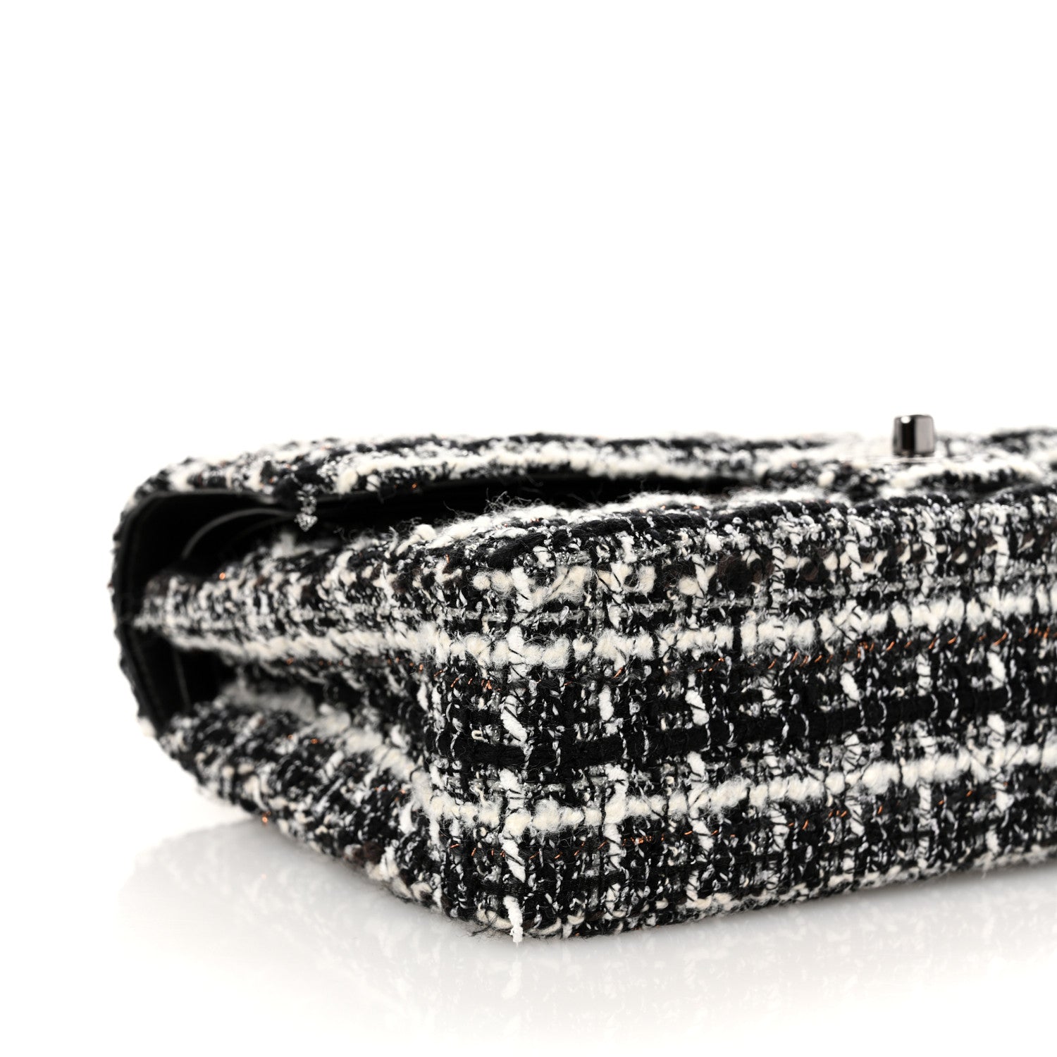Chanel Tweed Quilted Medium Double Flap Black 9 of 12