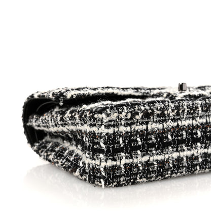 Chanel Tweed Quilted Medium Double Flap Black 9 of 12