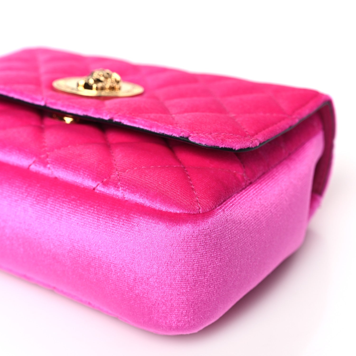 Versace Velvet Quilted Medusa Chain Crossbody Pink 8 of 8