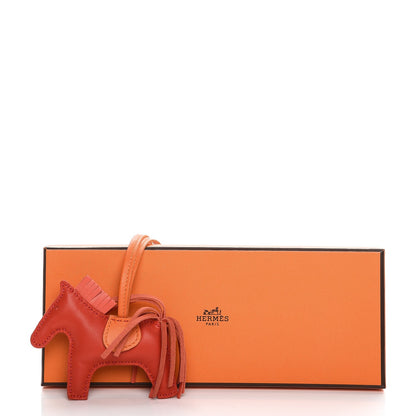 Hermes Milo Lambskin Grigri Rodeo Horse Bag Charm PM Rouge Rose Indien Jaipur Feu 4 of 4