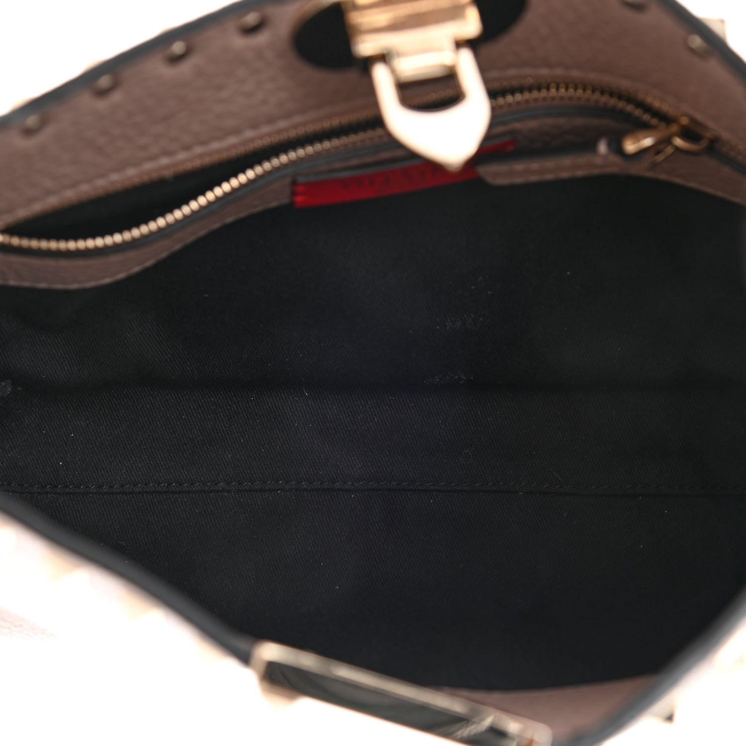 Valentino Garavani Pebbled Calfskin Small Rockstud Flip Lock Hobo Poudre 5 of 10