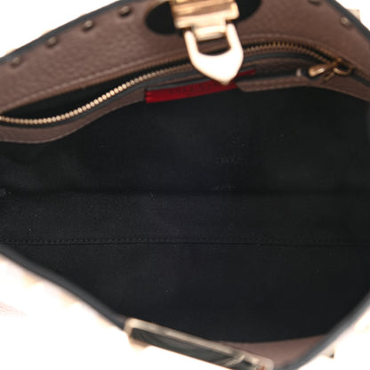 Valentino Garavani Pebbled Calfskin Small Rockstud Flip Lock Hobo Poudre 5 of 10