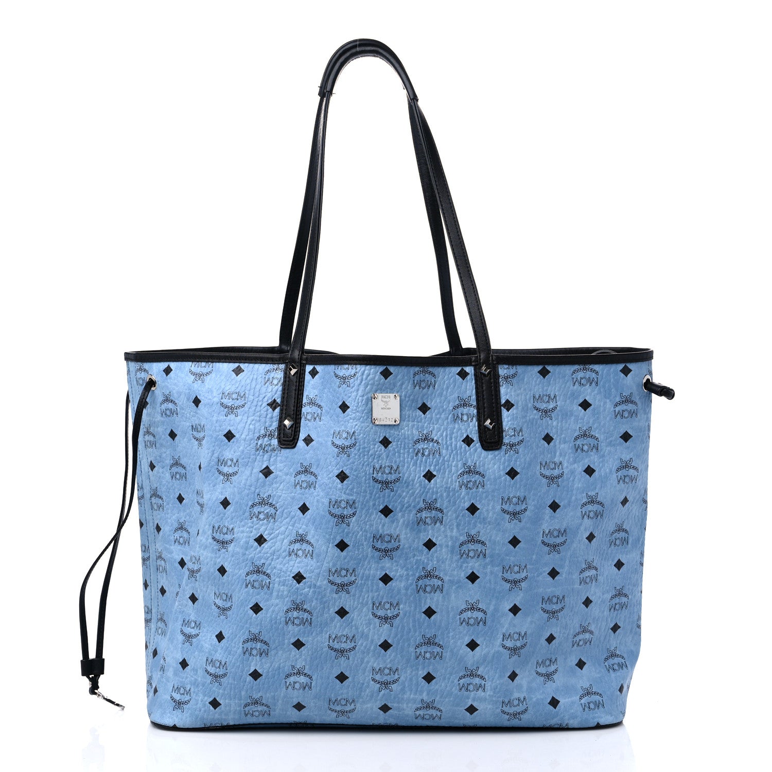 MCM Visetos Large Project Reversible Shopper Tote Munich Blue 3 of 15