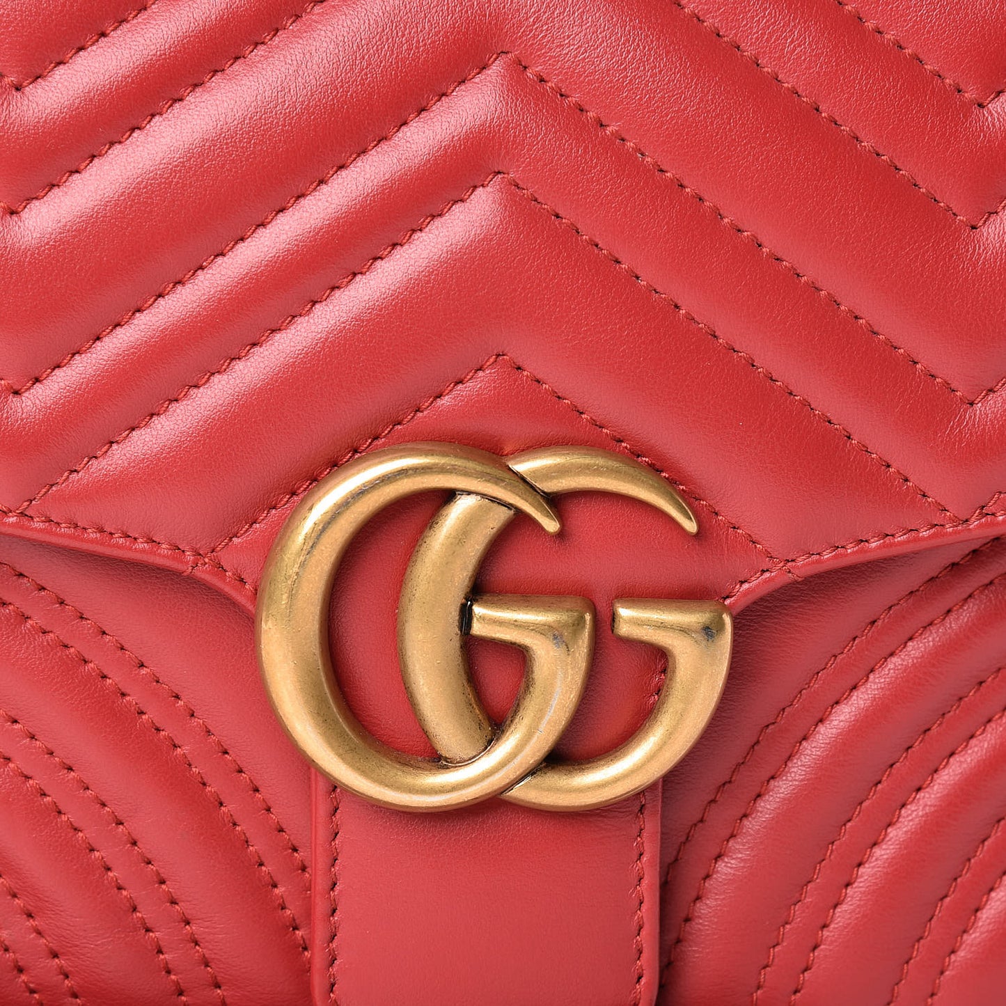 Calfskin Matelasse Sylvie Web Small GG Marmont Top Handle Shoulder Bag Hibiscus Red