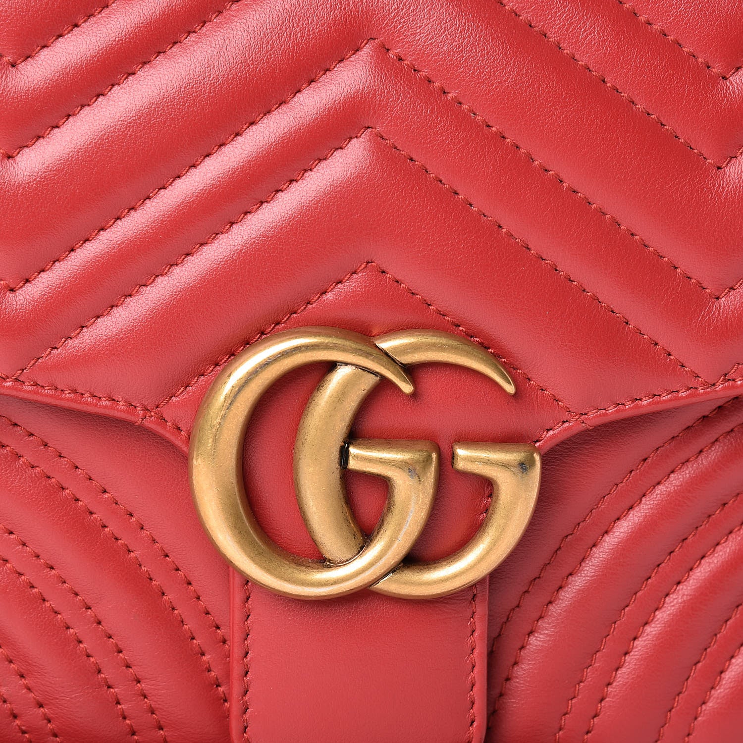 Gucci Calfskin Matelasse Sylvie Web Small GG Marmont Top Handle Shoulder Bag Hibiscus Red 8 of 14