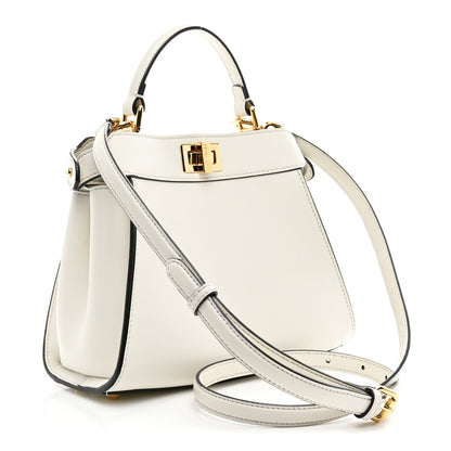 Fendi Nappa Pocket Mini Peekaboo Iconic Satchel White 3 of 10