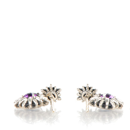 David Yurman Sterling Silver Amethyst 22mm Starburst Double Drop Earrings 3 of 4