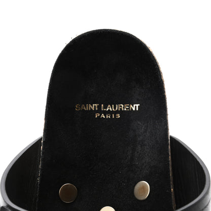 Saint Laurent Calfskin Jimmy Cross Slides 41 Black 6 of 9