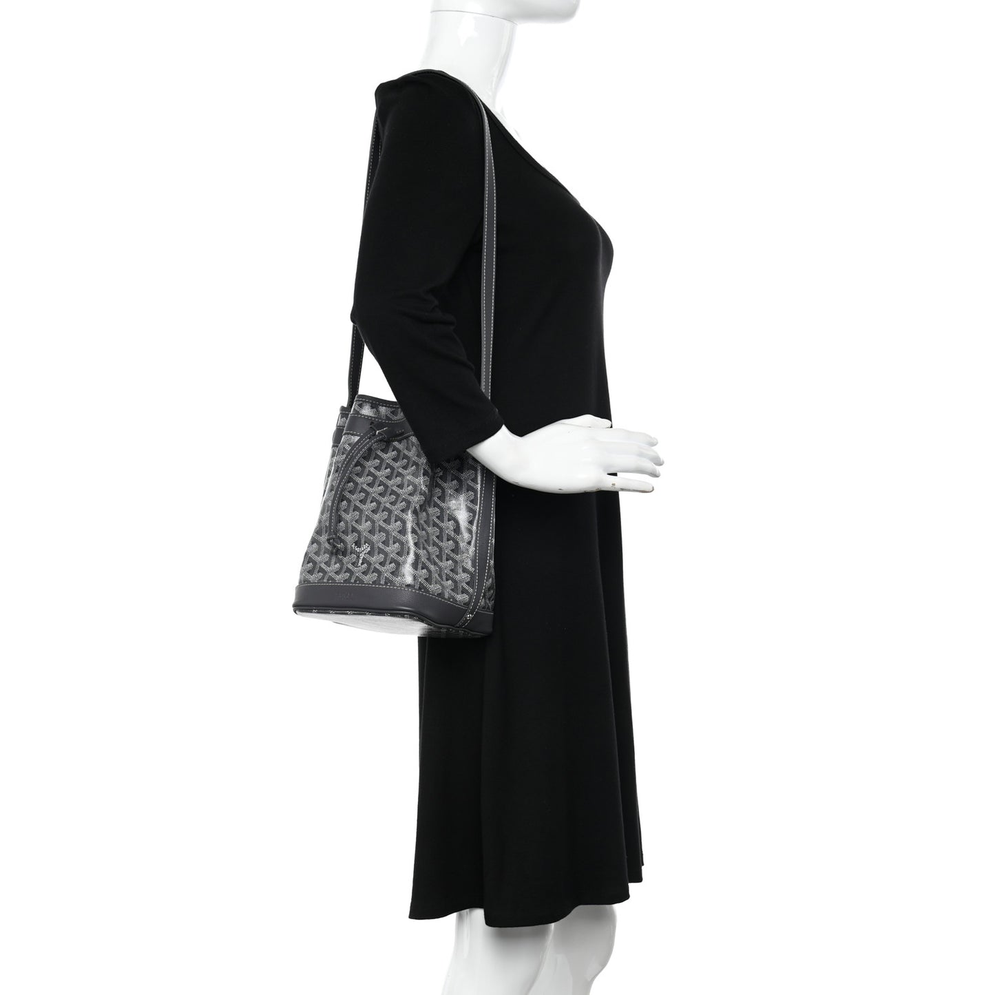 Goyardine Petit Flot Bucket Bag PM Grey