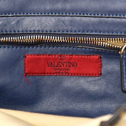 Valentino Garavani Vitello Small Rockstud Tote Indigo 6 of 12