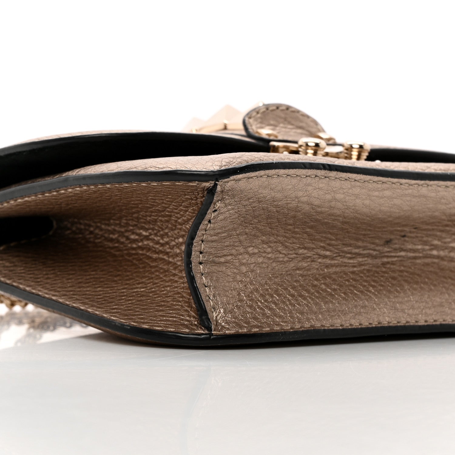 Valentino Garavani Metallic Vitello Small Glam Lock Rockstud Flap Platino 8 of 17