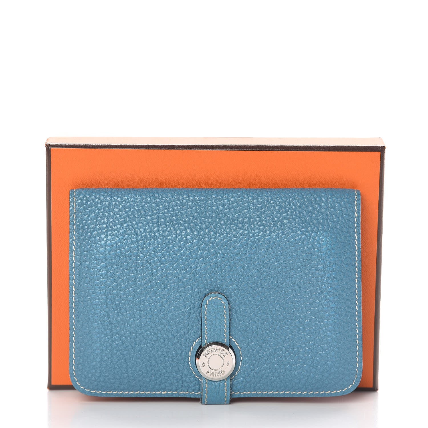 Hermes Togo Dogon Compact Wallet Blue Jean 11 of 11