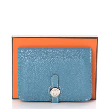 Hermes Togo Dogon Compact Wallet Blue Jean 11 of 11