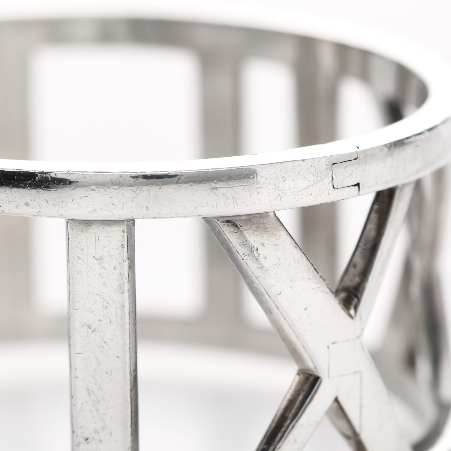 Sterling Silver Wide Atlas Hinged Bangle Bracelet