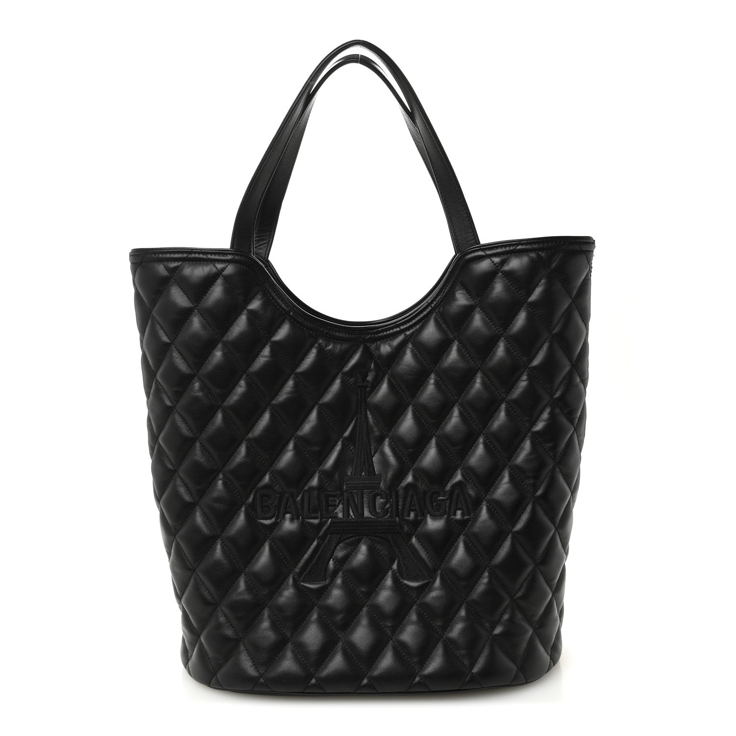 Balenciaga Calfskin Quilted Paris Shopper Tote Black 1 of 12