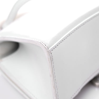 Balenciaga Box Calfskin Graffiti Logo Hourglass Top Handle Bag XS White Light Silver 9 of 16