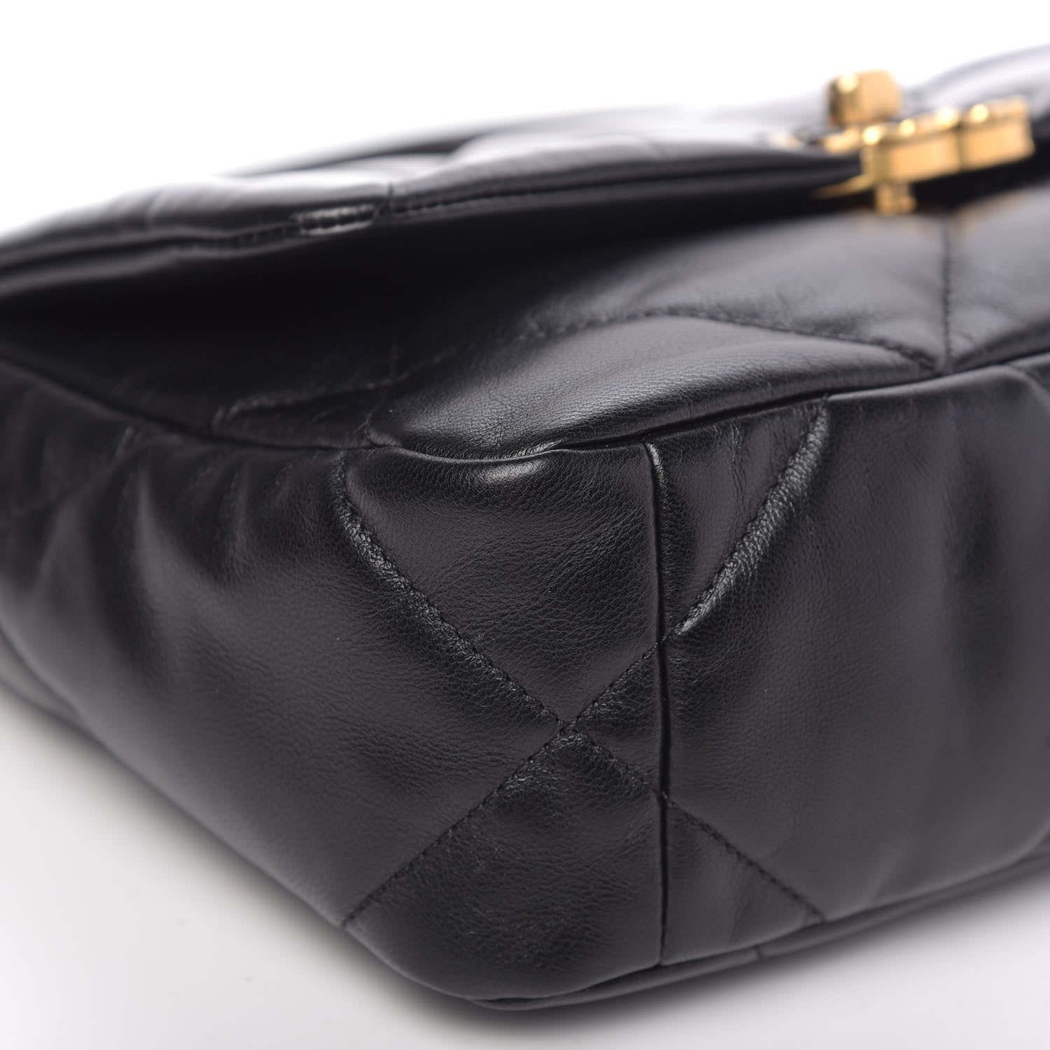 Chanel Goatskin Quilted Medium 19 Flap Black 8 of 11