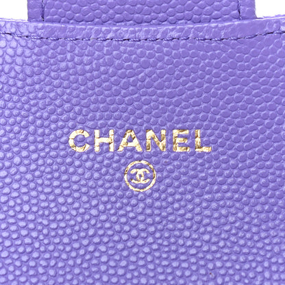 Chanel Caviar Quilted Flap Card Holder Wallet Purple 6 of 8