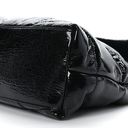 Saint Laurent Patent Lambskin Quilted Medium Loulou Puffer Monogram Chain Satchel Black 9 of 9