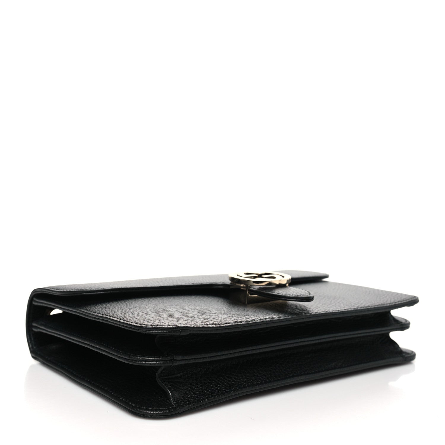 Gucci Dollar Calfskin Interlocking G Shoulder Bag Black 4 of 10