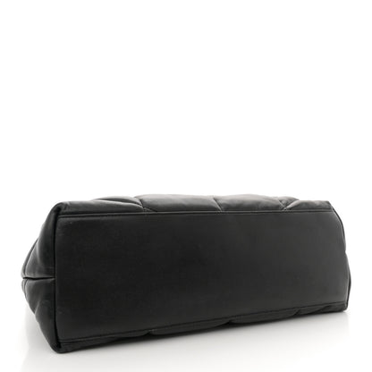 Saint Laurent Lambskin Quilted Monogram Monochrome Medium Loulou Puffer Chain Satchel Black 4 of 11