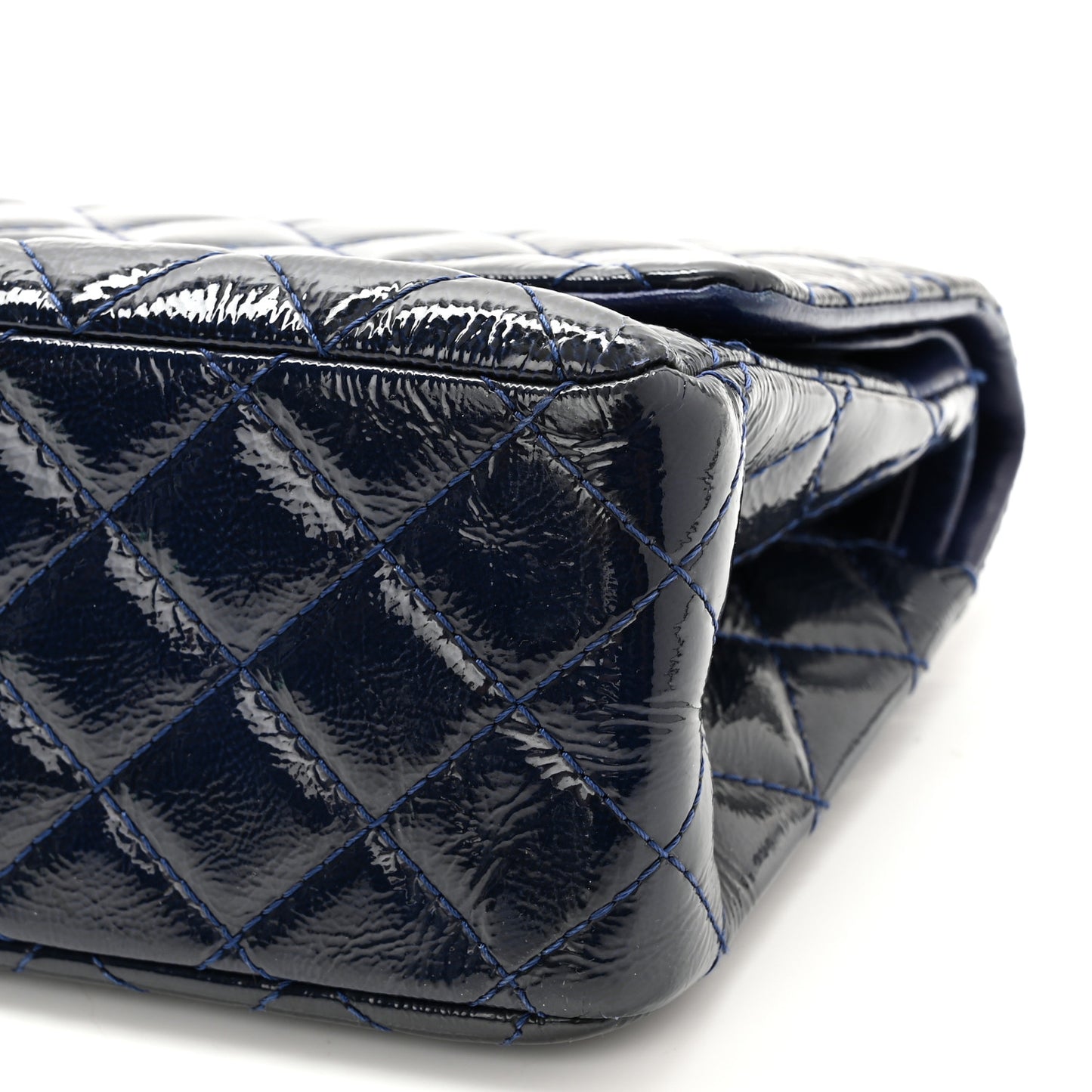 Distressed Patent Quilted 2.55 Reissue 226 Flap Navy