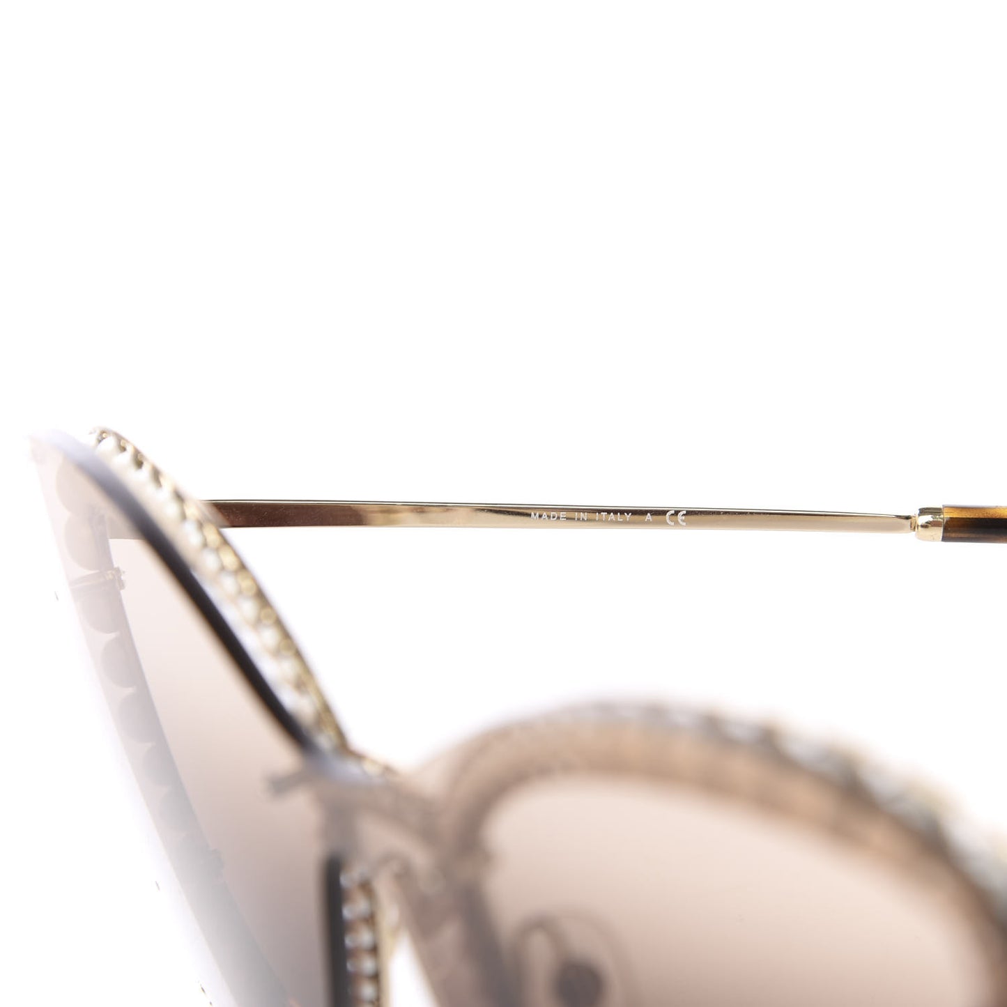 Acetate Metal Pearl Butterfly Sunglasses 4236-H Brown
