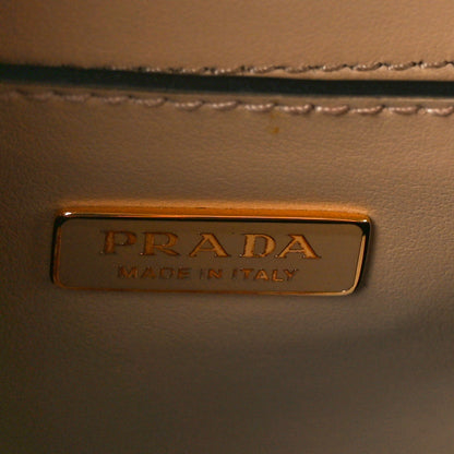 Prada Saffiano Cuir Triangle Embleme Flap Shoulder Bag Sabbia 7 of 10