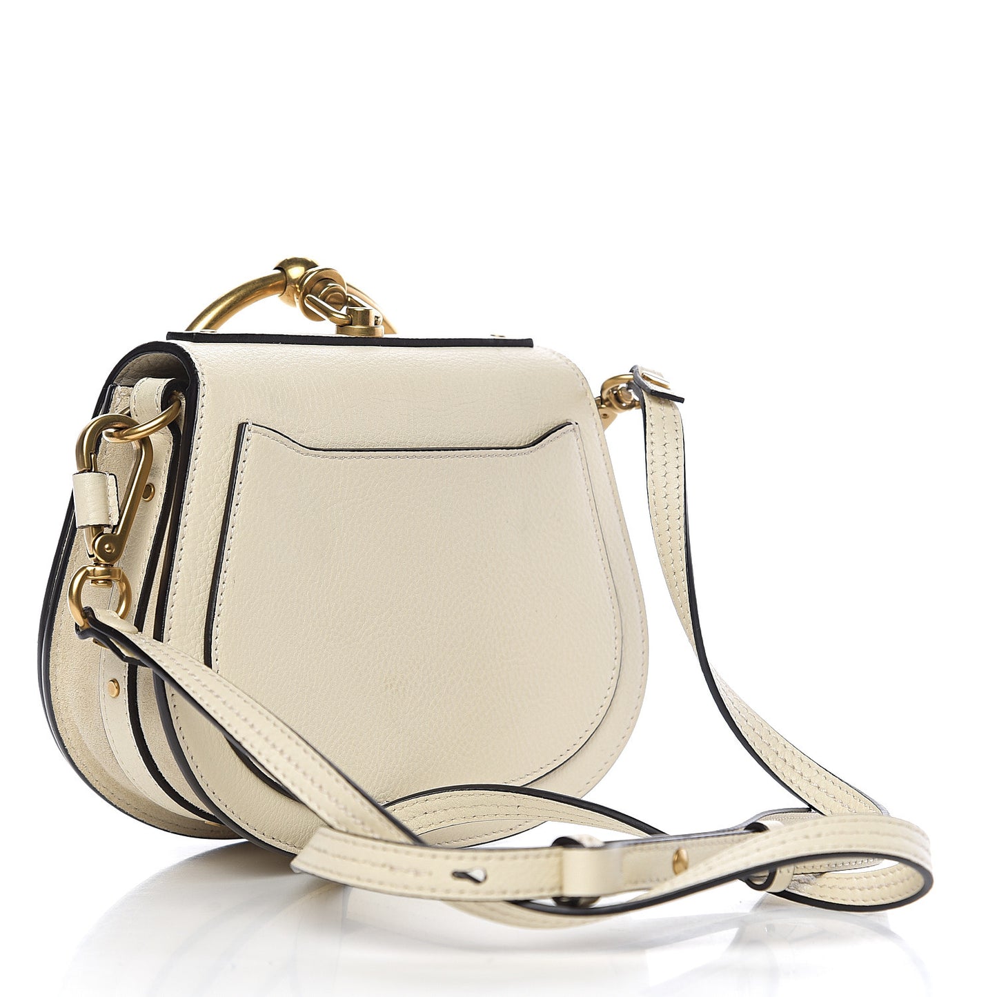 Calfskin Suede Small Nile Bracelet Bag Off White