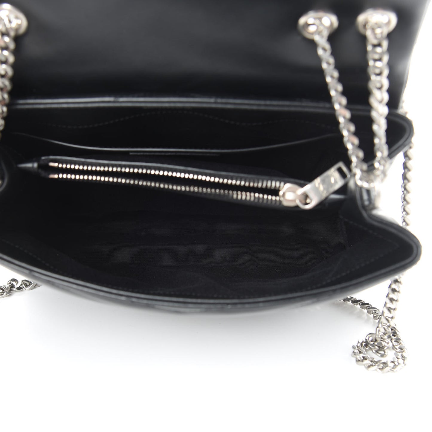 Calfskin Y Quilted Monogram Small Loulou Chain Satchel Black