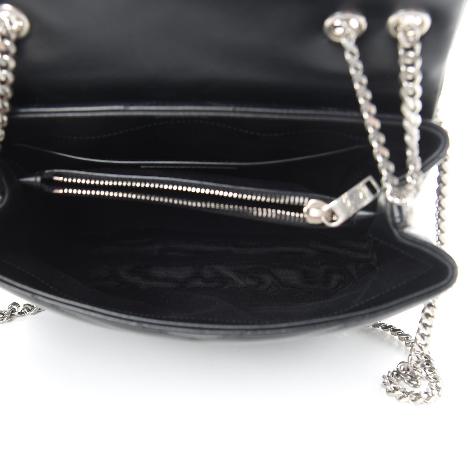 Saint Laurent Calfskin Y Quilted Monogram Small Loulou Chain Satchel Black 6 of 12