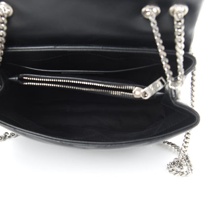 Saint Laurent Calfskin Y Quilted Monogram Small Loulou Chain Satchel Black 6 of 12