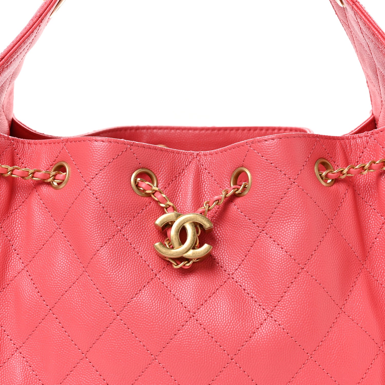 Chanel Caviar Quilted Small Chanel 25 Handbag Coral 8 of 11