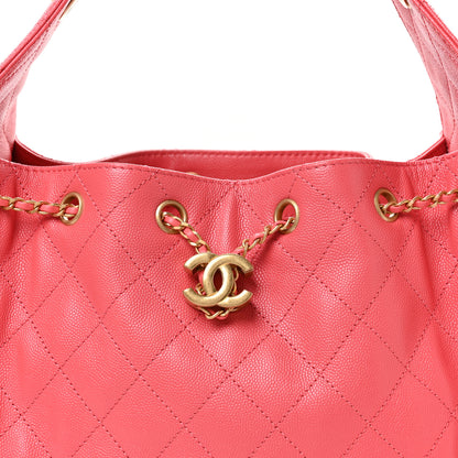 Chanel Caviar Quilted Small Chanel 25 Handbag Coral 8 of 11