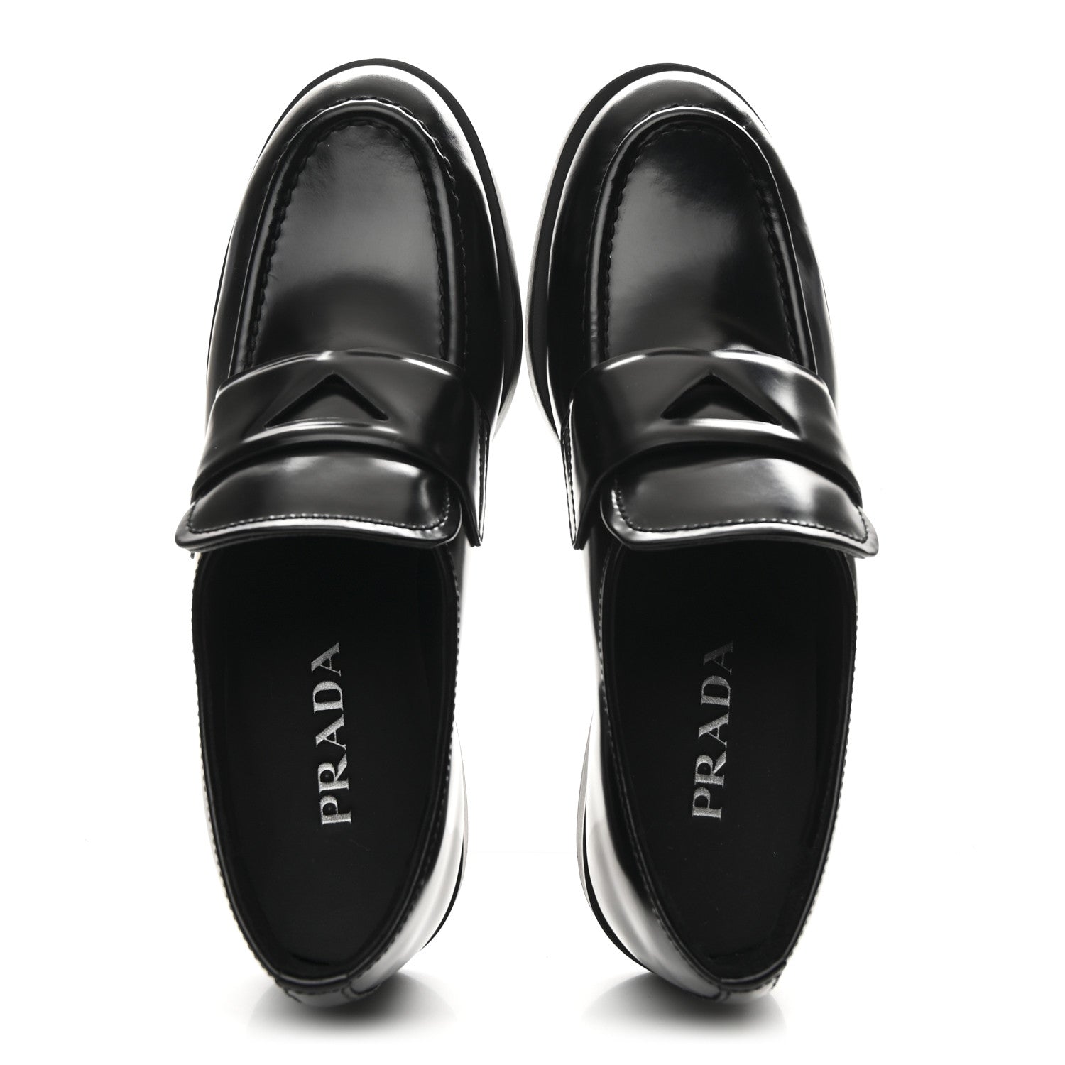 Prada Spazzolato Loafers 37.5 Black 2 of 10
